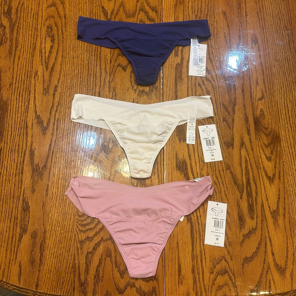 NWT 3 Pairs of Hanky Panky Thongs Size Large Seamless, Soft, Stretchy, Comfy